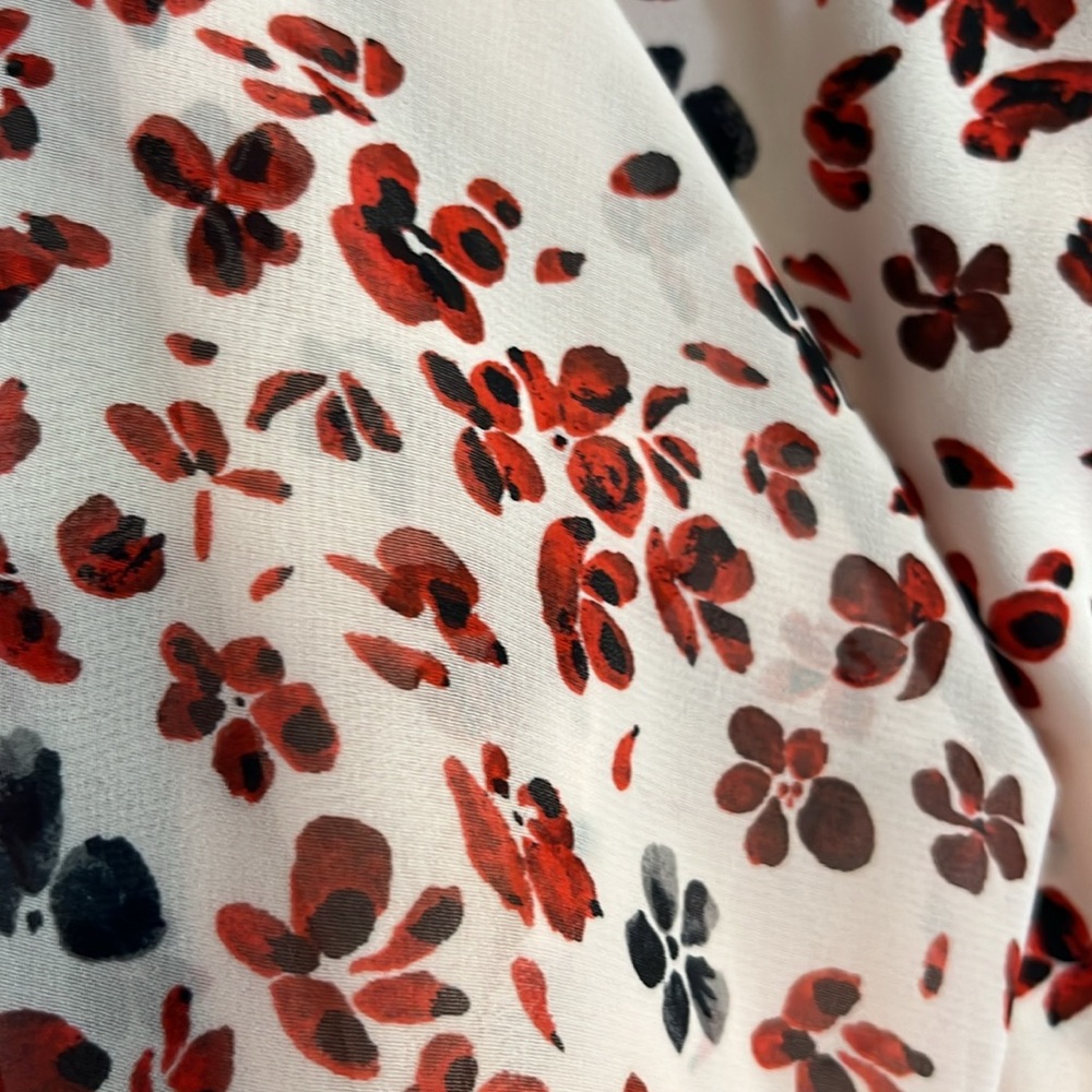 New Candie's Cherry Blossom Sheer Button Down Collared gold button accent NWT - Picture 8 of 8